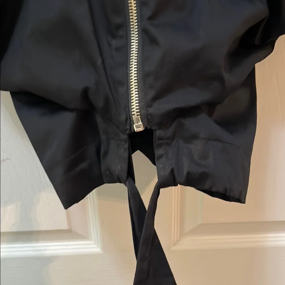 Nikolia Black Puff Sleeve Zip-Up Top - Picture 3 of 8